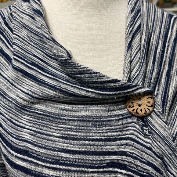 Bobeau Women's Soft Cover-Up Overlap Top Jacket Navy Blue Medium - Picture 3 of 8